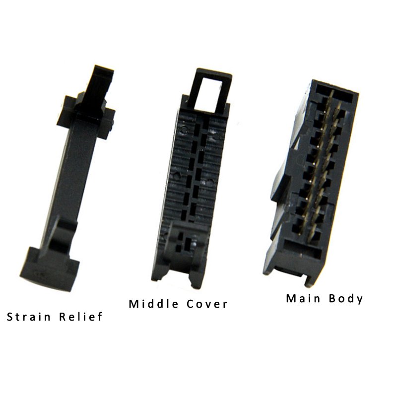Pitch 2.54mm 2*8 2*5 2*12P Black FC Cable and IDC Cable PCB Socket Three-pieces Male & Female IDC Connectors