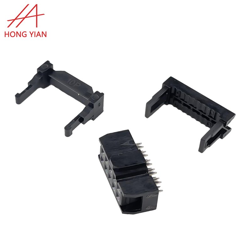 Pitch 2.54mm 2*8 2*5 2*12P Black FC Cable and IDC Cable PCB Socket Three-pieces Male & Female IDC Connectors