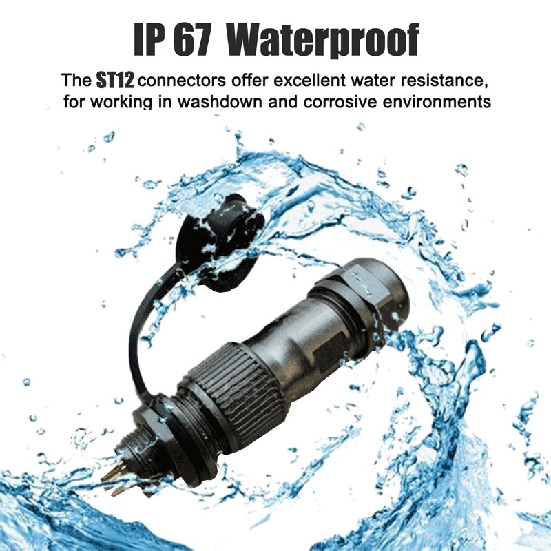 WEIPU ST12 Series 2 3 4 5 6 7 9 Pin Aviation Electrical Wire Connector Waterproof IP 67 Adaptor Cable M12 Jack Power Application