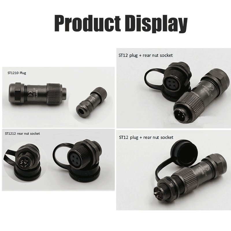 WEIPU ST12 Series 2 3 4 5 6 7 9 Pin Aviation Electrical Wire Connector Waterproof IP 67 Adaptor Cable M12 Jack Power Application