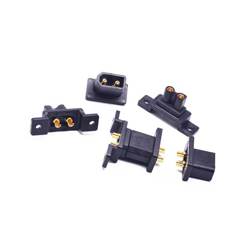 Amass XT30G Male Female Connector | DC XT30 Panel Mount Plug XT30G-M/F Wall Mounted with Screws