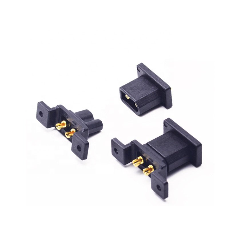 Amass XT30G Male Female Connector | DC XT30 Panel Mount Plug XT30G-M/F Wall Mounted with Screws