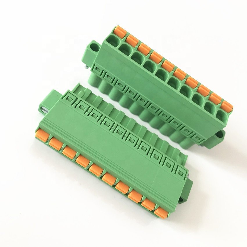 Pluggable spring terminal block FKCN 2.5 Phoenix 2EDGKNM 5.0/5.08 mm pitch with flange ears thin wire terminal blocks connector