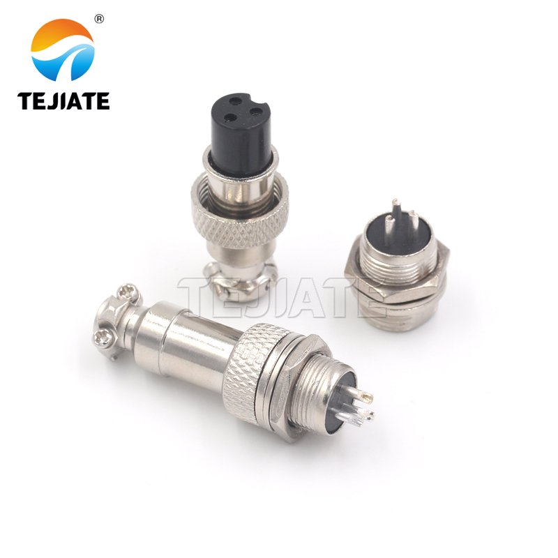 GX12 Aviation Plug Connector 12mm Thread 2-7 Pin Straight Female and Right Angled Male Circular Connector Socket Plug