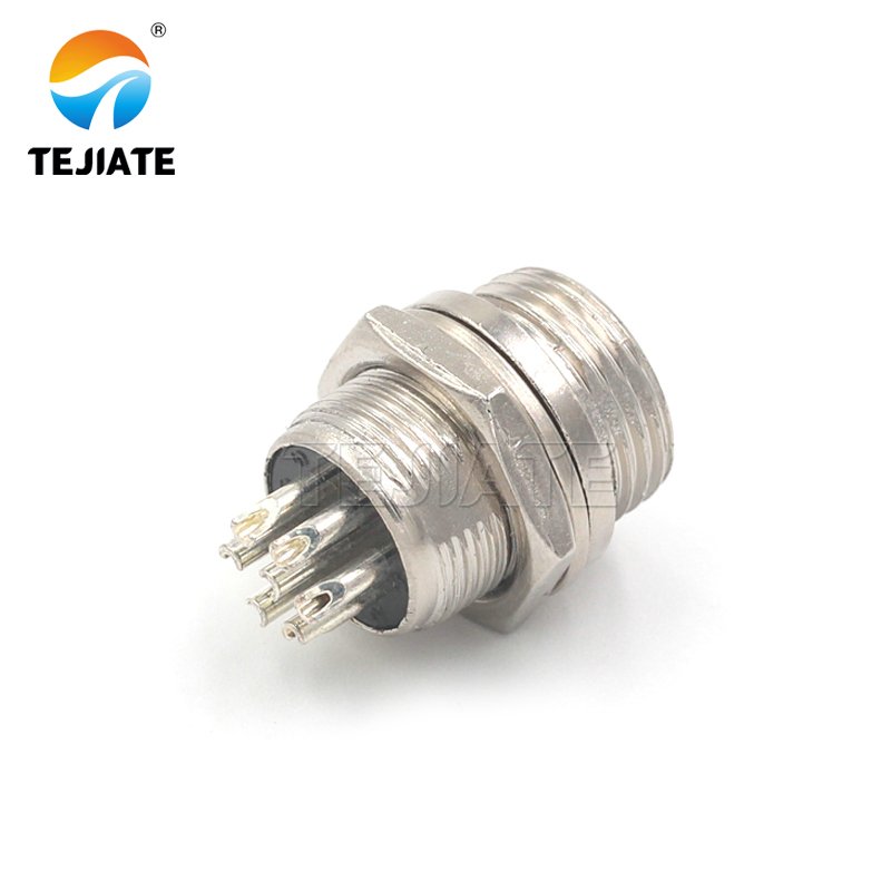 GX12 Aviation Plug Connector 12mm Thread 2-7 Pin Straight Female and Right Angled Male Circular Connector Socket Plug