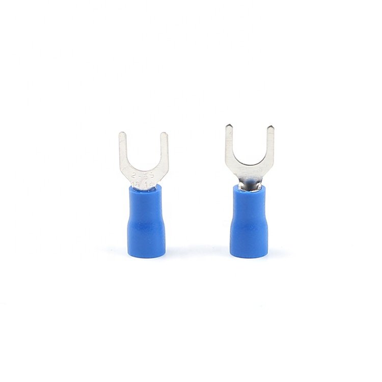 SV2-5 1/4 1.5-2.5mm Y U-Type PVC Fork Spade Tongue Crimp WireInsulated Cable Lug Ferrule Clamp Electrical Terminal Connector