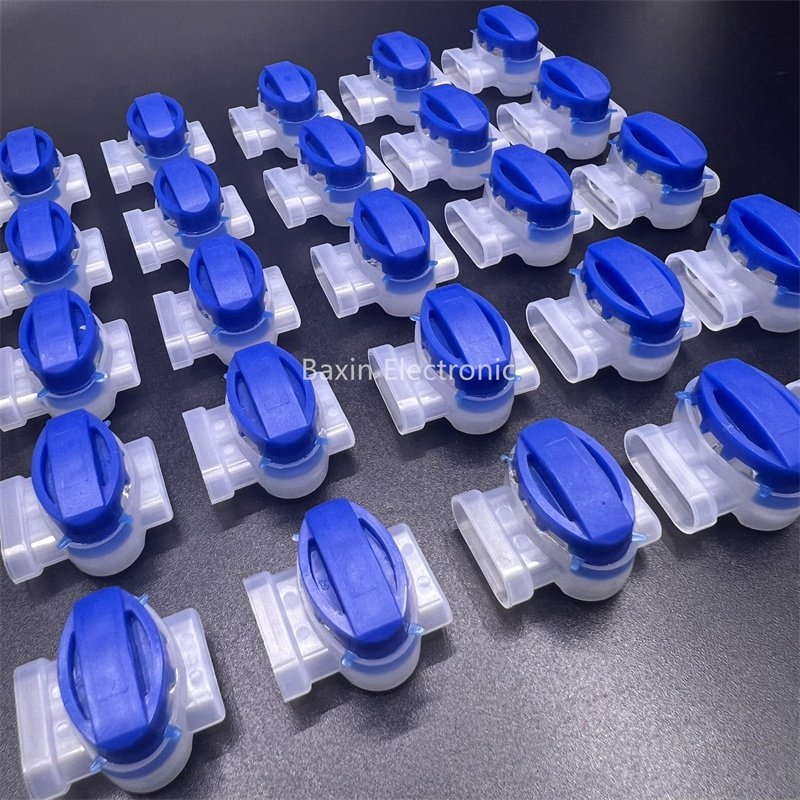 Gel filled 3 wire U contacts 314 self-stripping electrical drop wire pigtail field mower IDC splice connector 3M alternate