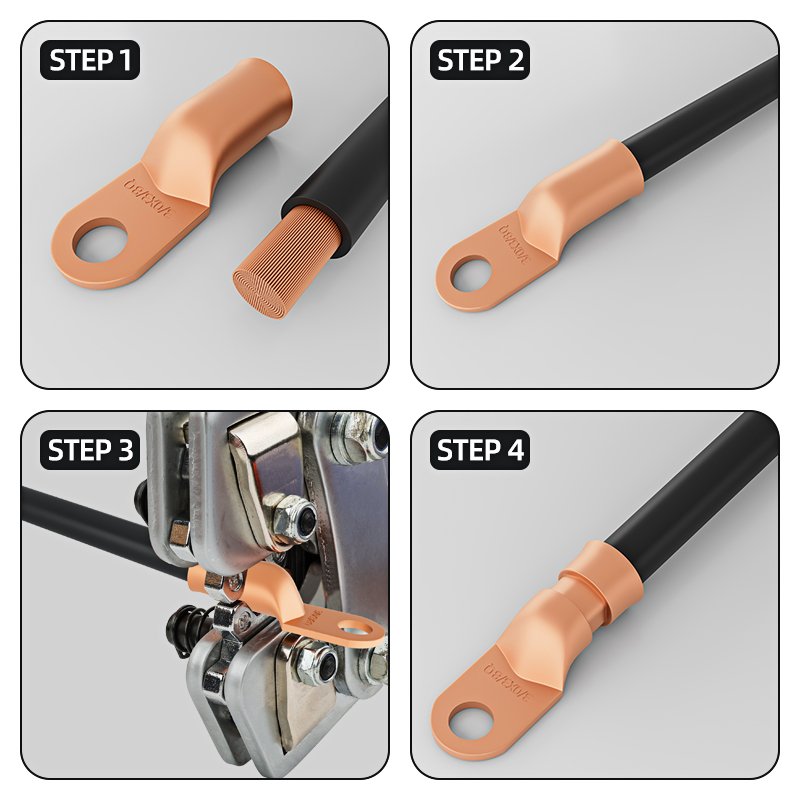 American Standard SC Automotive Bell mouth Copper Tube AWG Electrical Battery Connector Cable Lugs Copper Bare Terminal