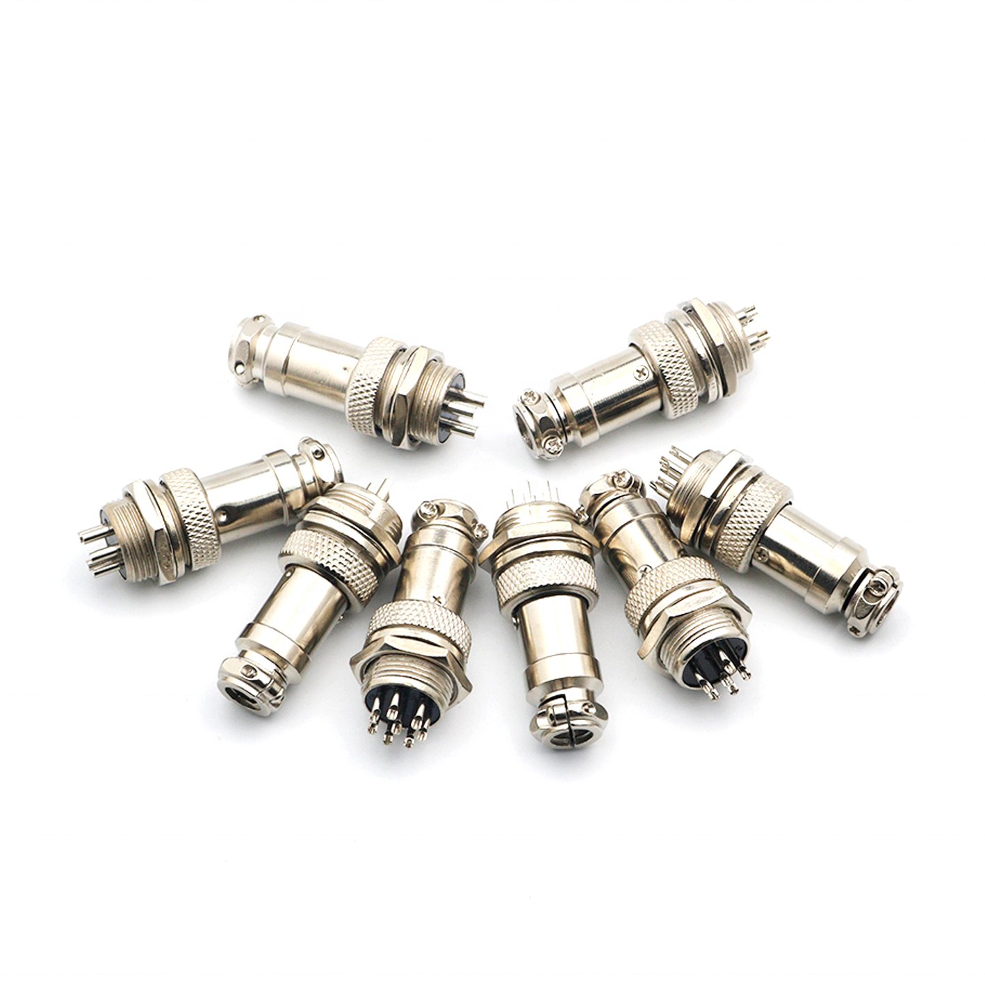 GX16 Air Plug 16mm M16 Cable Connector 4pin 4P Female Plug + Male Socket Full Set Metal