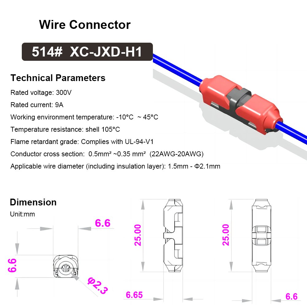 2 Pin 300v 10a Universal Compact Wire Wiring Connector T SHAPE Conductor Terminal Block With Lever AWG 18-24