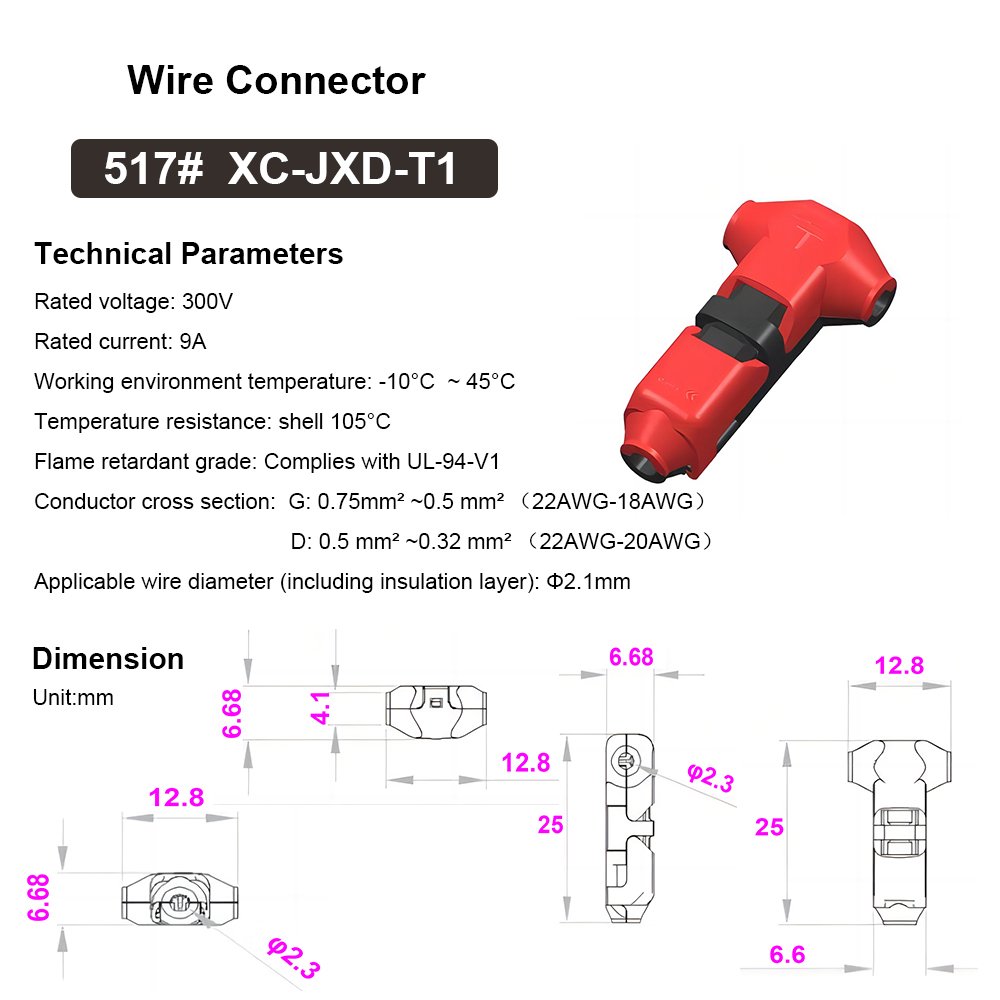 2 Pin 300v 10a Universal Compact Wire Wiring Connector T SHAPE Conductor Terminal Block With Lever AWG 18-24