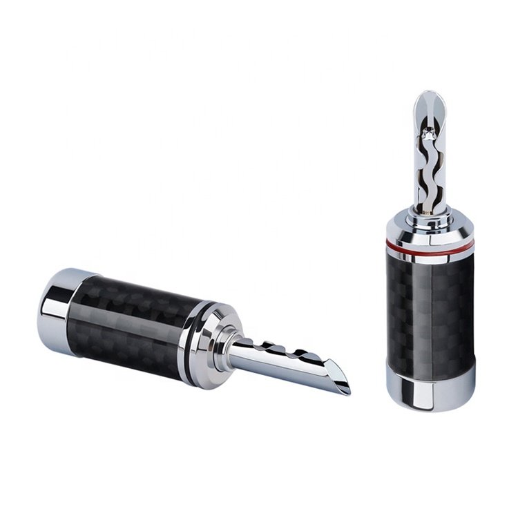 HiFi copper rhodium plated 5mm Carbon Fiber Banana plug speaker terminal connector