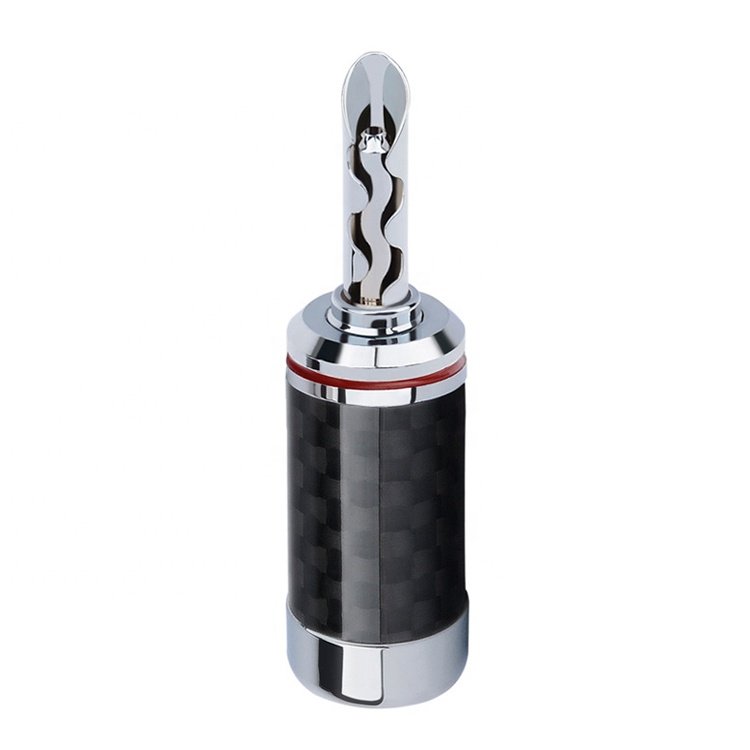 HiFi copper rhodium plated 5mm Carbon Fiber Banana plug speaker terminal connector