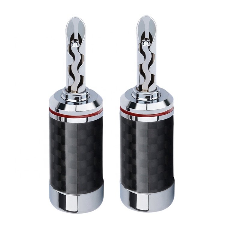 HiFi copper rhodium plated 5mm Carbon Fiber Banana plug speaker terminal connector