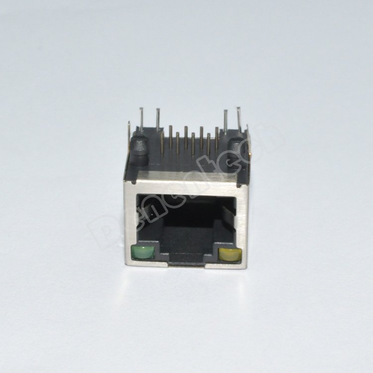 Denentech Factory direct sales RJ45 connector 8P8C Right Angle DIP waterproof rj45 connector with LED