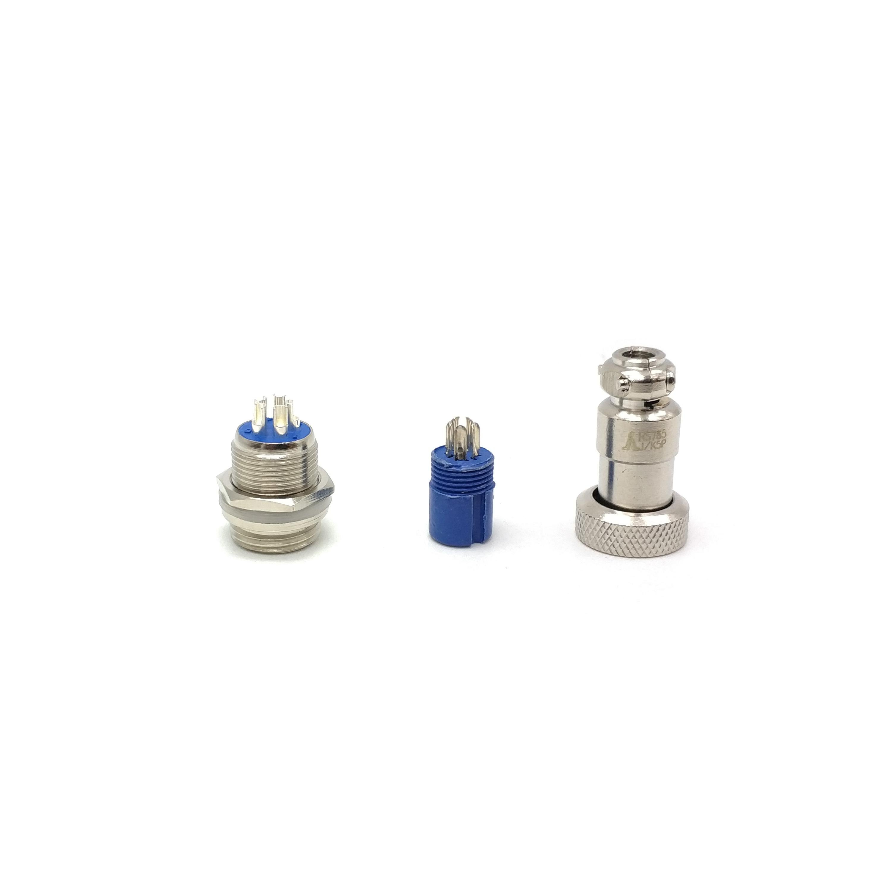 Blue engineering plastic inner core RS765 GX12 series 2 3 4 5 pin aviation plug electrical connector