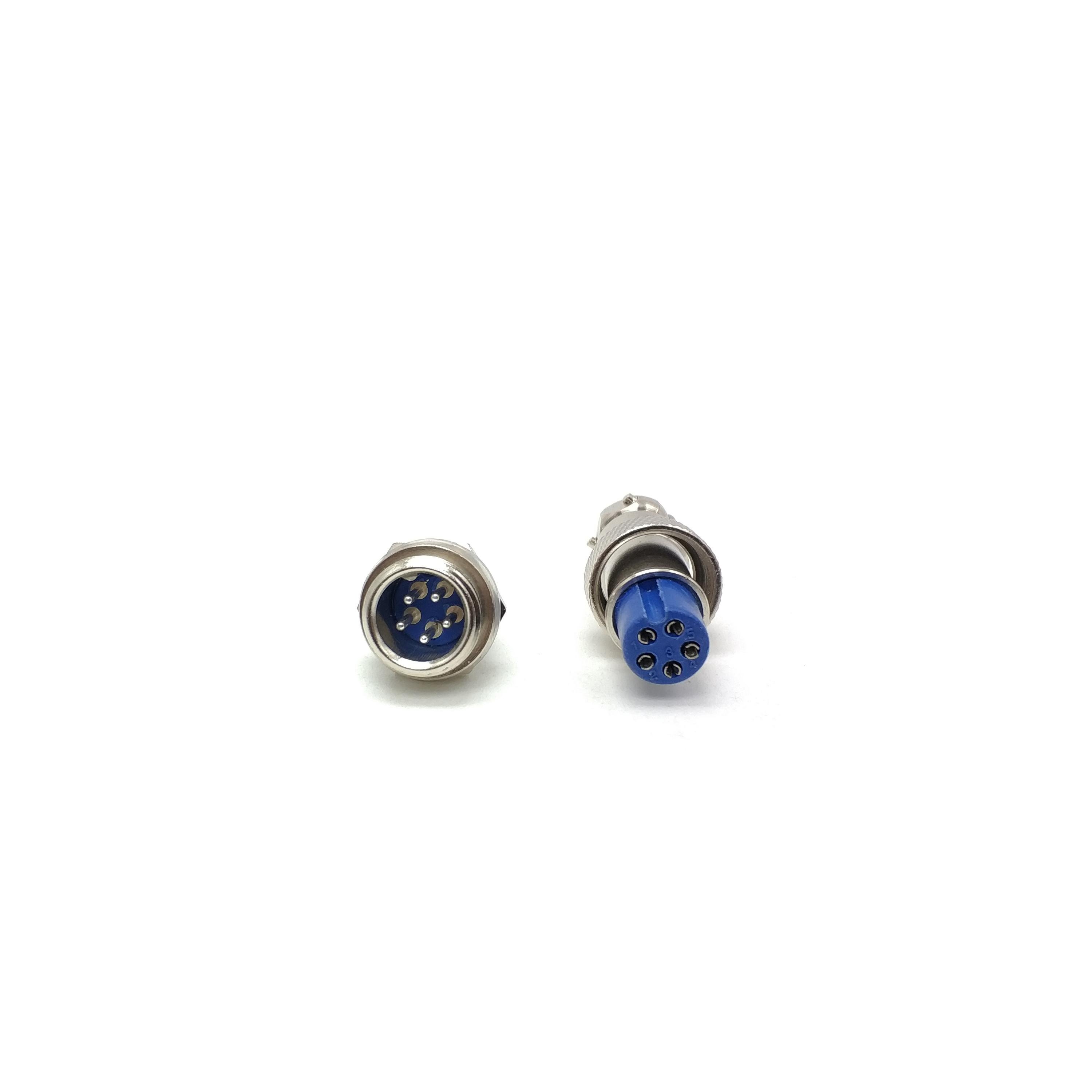 Blue engineering plastic inner core RS765 GX12 series 2 3 4 5 pin aviation plug electrical connector