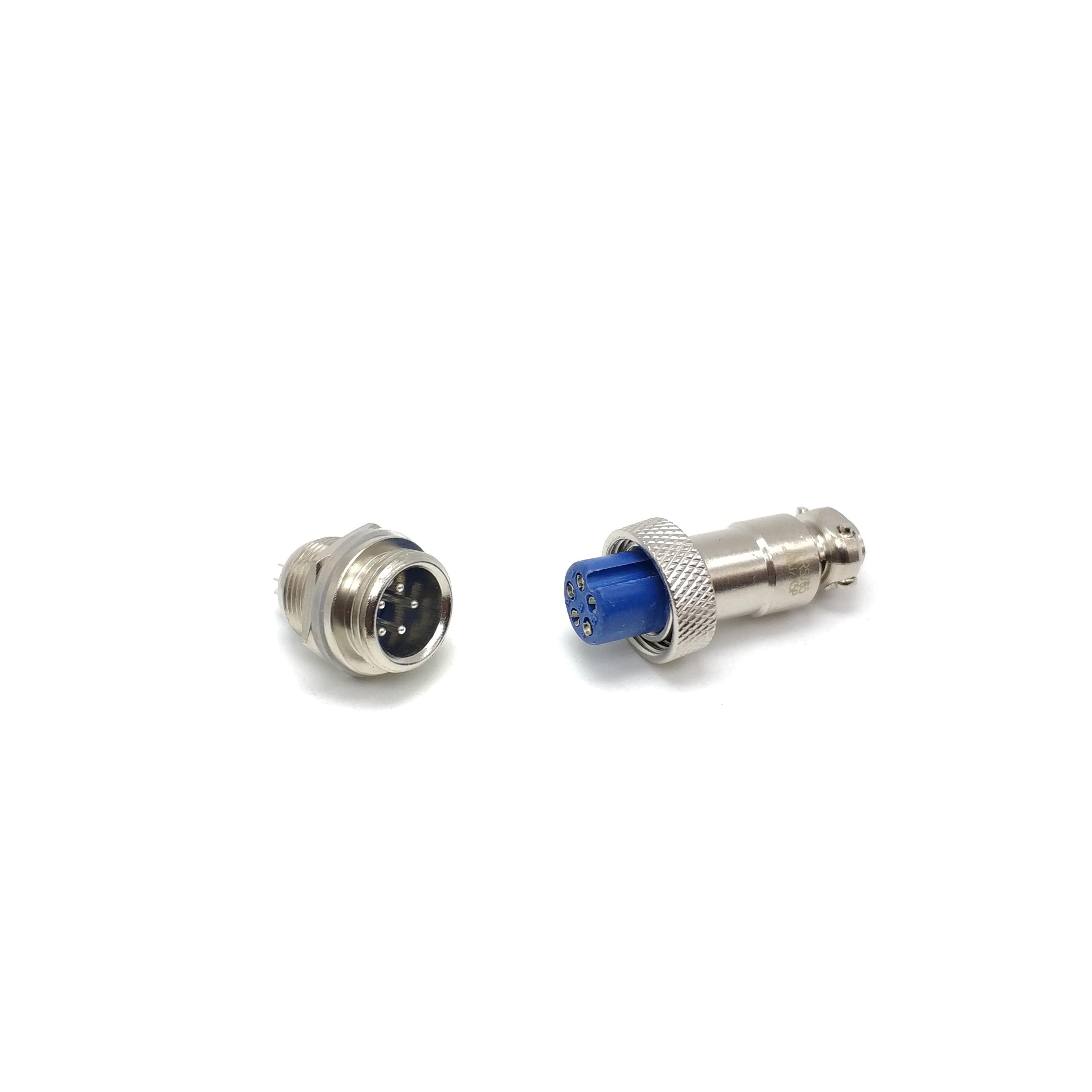 Blue engineering plastic inner core RS765 GX12 series 2 3 4 5 pin aviation plug electrical connector