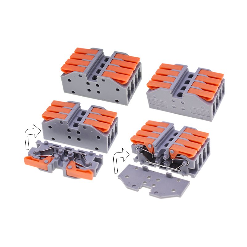 The push handle plug-in version can be used with guide rail quick terminal blocks, multi-in and multi-out wire quick connectors