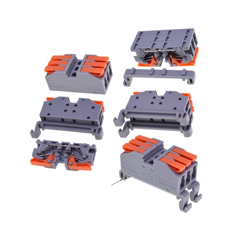 The push handle plug-in version can be used with guide rail quick terminal blocks, multi-in and multi-out wire quick connectors