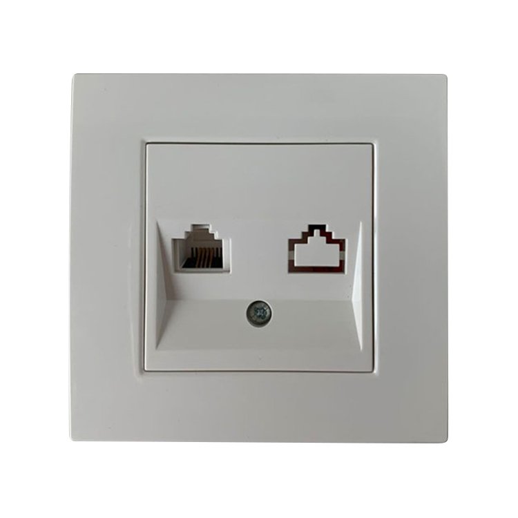 Eu Standard Pc Material Tv Telphone Socket Wholesale Data Socket Outlet Rj45 Satellite Wall Sockets F Connector