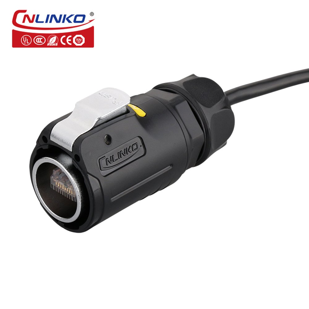 CNLINKO LP24 RJ45 waterproof connector LED display connector IP68 waterproof rj45 connector