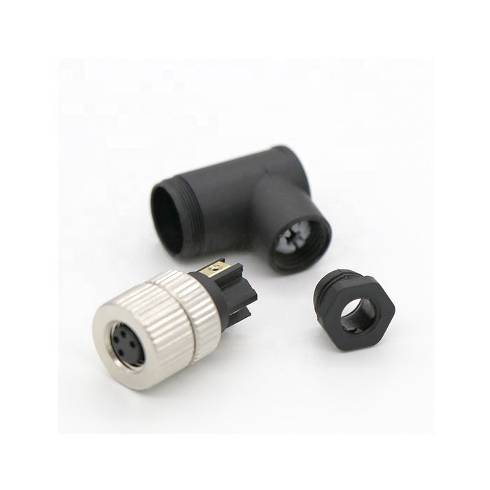 Factory Wholesale ip67/ip68 M8 Female waterproof assembly A/B/D 3pin 4pin 5pin 6pin 8pin Right Angle Cable connector