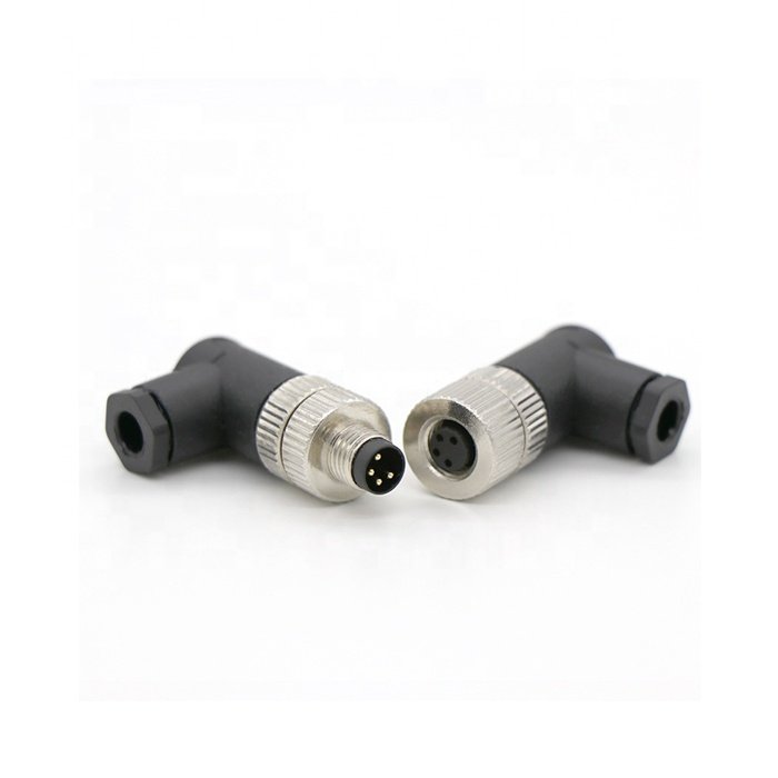 Factory Wholesale ip67/ip68 M8 Female waterproof assembly A/B/D 3pin 4pin 5pin 6pin 8pin Right Angle Cable connector