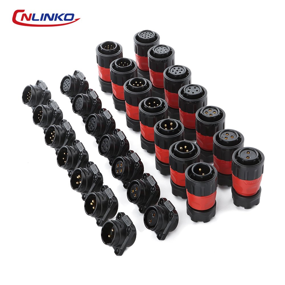 CnLinko YM20 series lighting waterproof plastic power ip67 ip68 circular ac dc plug solar fast led strip wire connectors