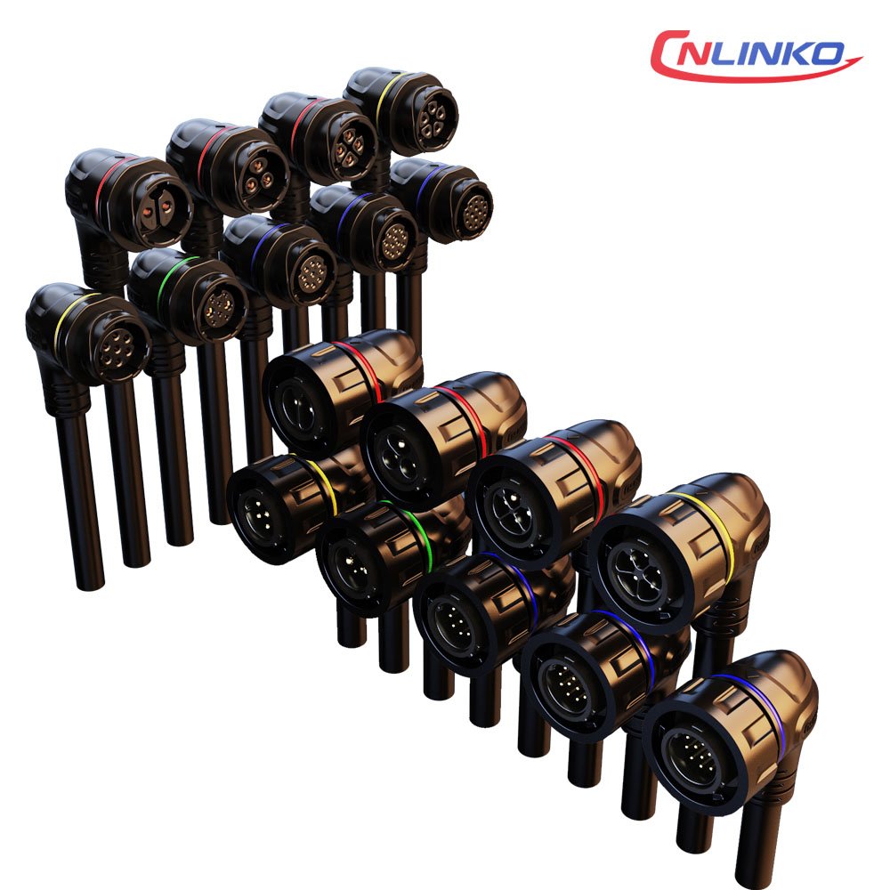 CnLinko YM20 series lighting waterproof plastic power ip67 ip68 circular ac dc plug solar fast led strip wire connectors
