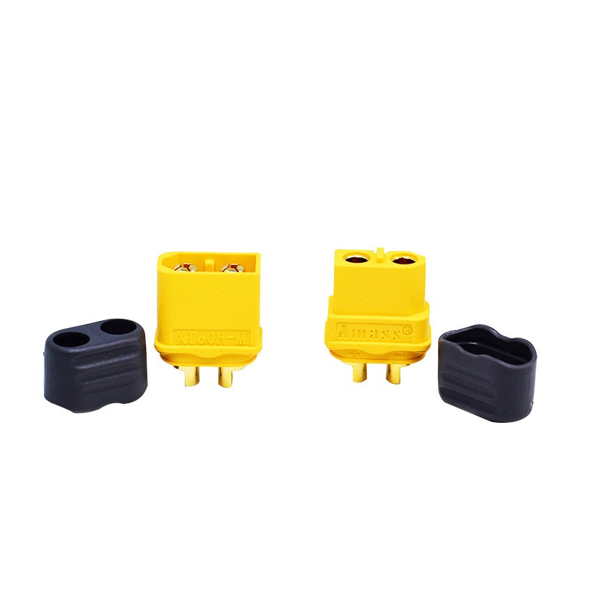 Amass XT60H XT60H-F XT60H-M XT60-H Connector XT60 With Cover Black 10 Pair Bullet Plug Silicone Rubber RC Cable