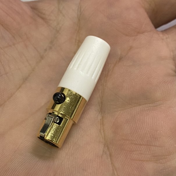 Gold Shell Gold pins mini xlr connector 4pin female jack and 3 pins female Jack