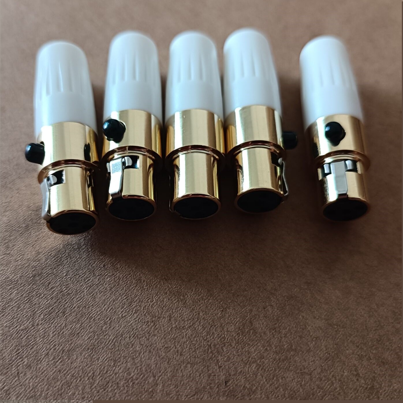 Gold Shell Gold pins mini xlr connector 4pin female jack and 3 pins female Jack