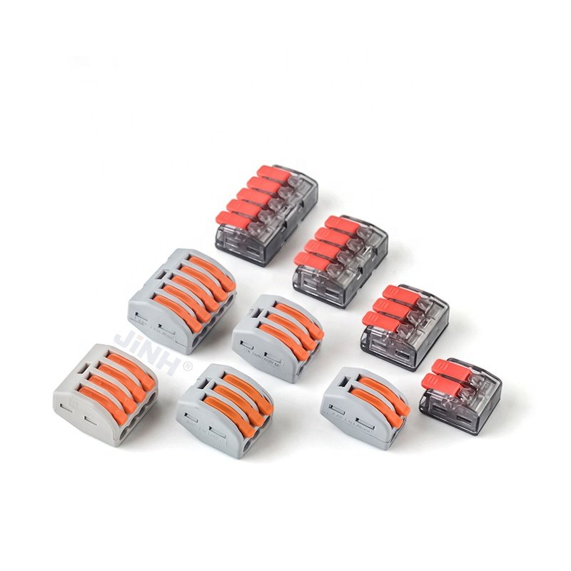 Electrical Reusable Compact Strip 3 Way Quick Fixed Push in Wire Cable Connector Spring Lever Nuts Wiring Connectors for LED