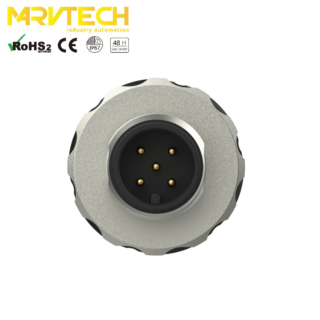 Plastic shell A code male waterproof field assembly wireable circular M12 connector for sensor signal