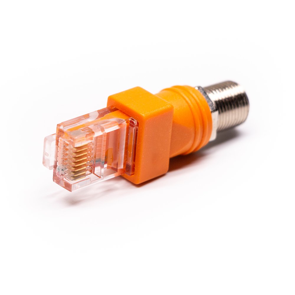Female F-Type Connector F RG6 RF to RJ45 Male Coaxial Barrel Coupler Adapter
