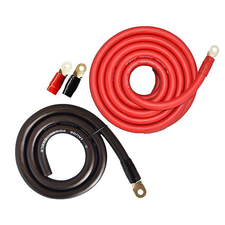 Gold Round Lug 4 AWG 0 4 8 Gauge Positive Negative Crimp Cable Automotive Wire Ring Terminals Circle Connectors