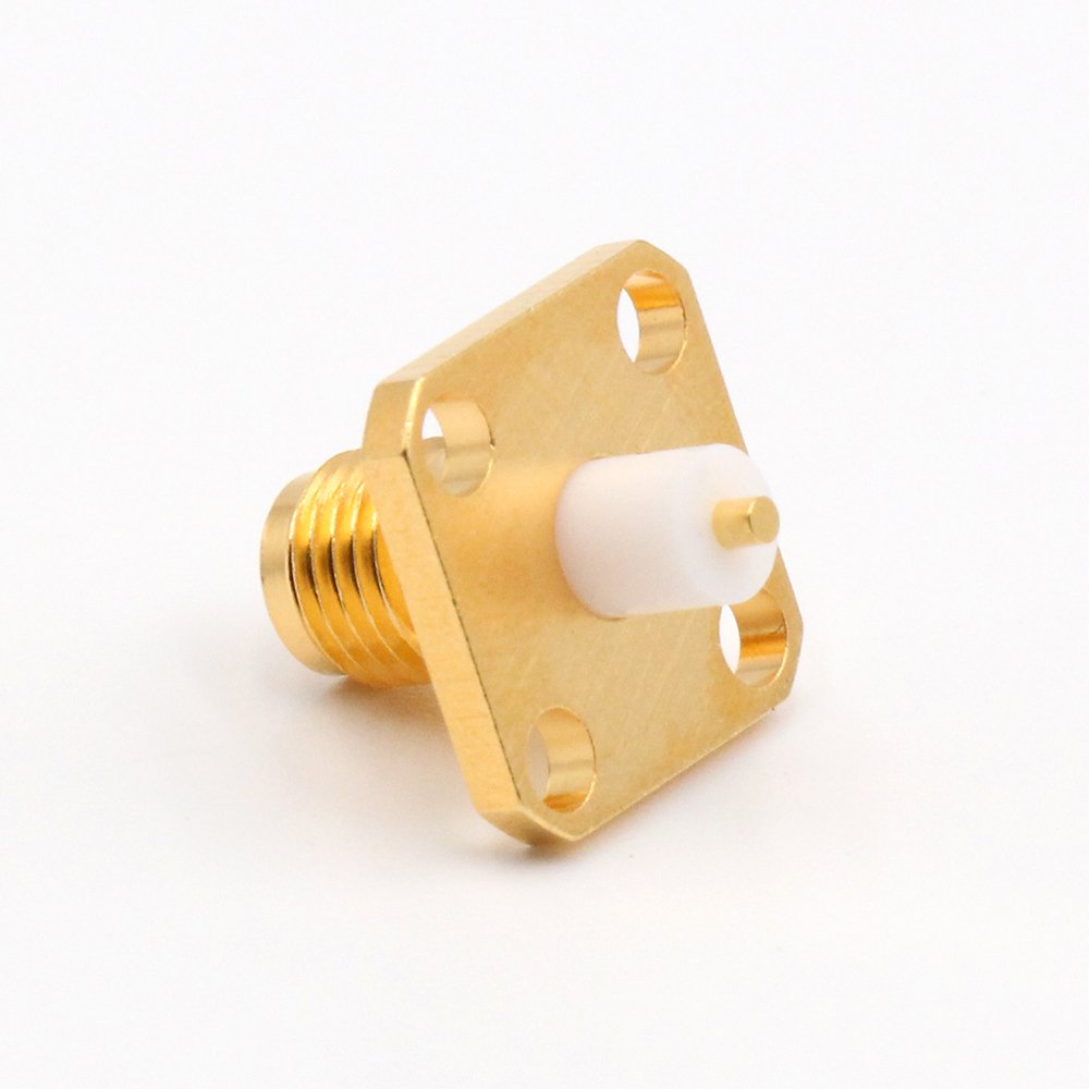 XINQY DC-8000MHz RF Connector SMA-Female 50 Ohm 4-Hole Flange Fixing Coaxial Connector