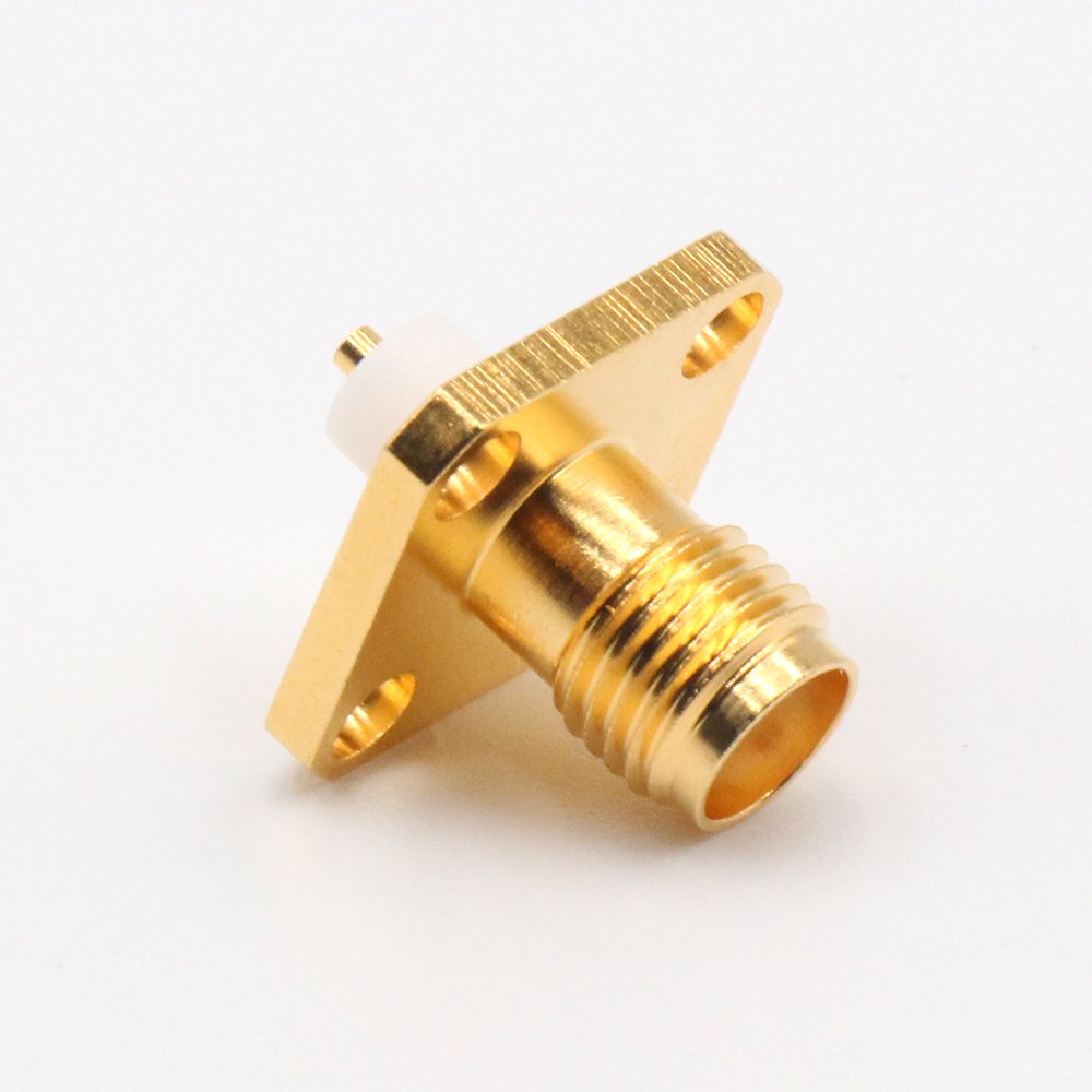 XINQY DC-8000MHz RF Connector SMA-Female 50 Ohm 4-Hole Flange Fixing Coaxial Connector