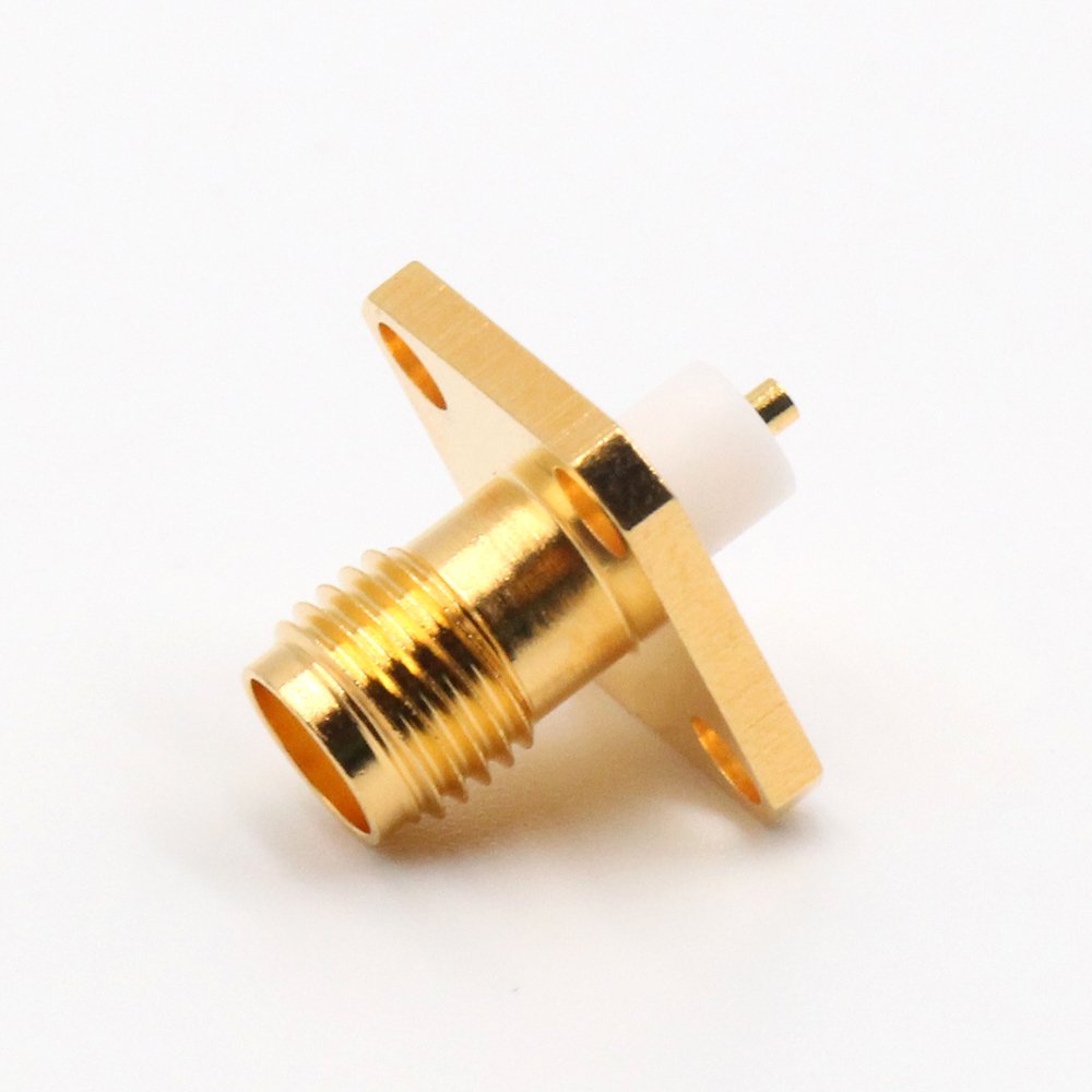 XINQY DC-8000MHz RF Connector SMA-Female 50 Ohm 4-Hole Flange Fixing Coaxial Connector