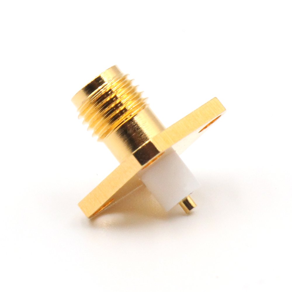 XINQY DC-8000MHz RF Connector SMA-Female 50 Ohm 4-Hole Flange Fixing Coaxial Connector
