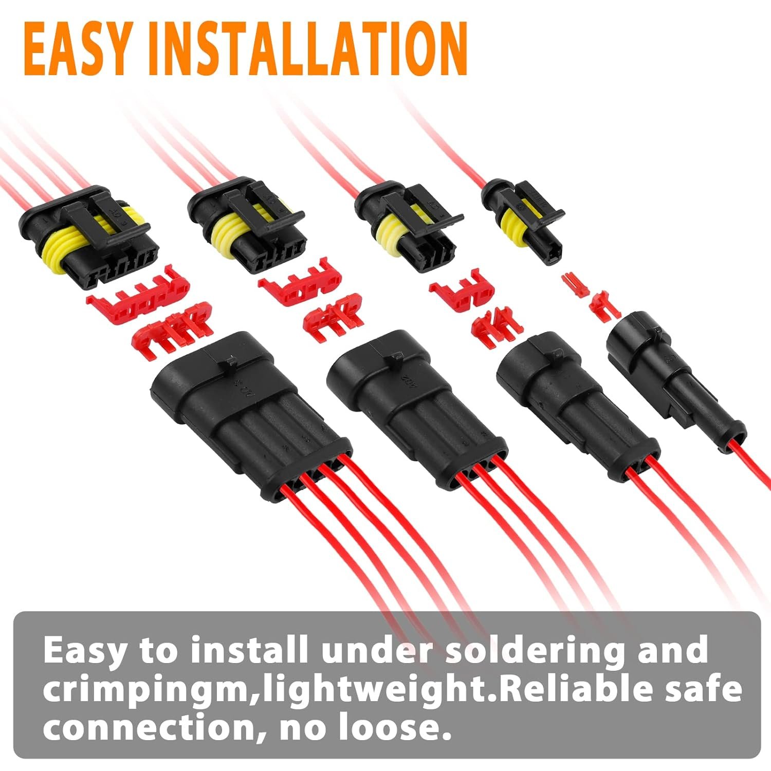 Waterproof Male Female 1.5 Tyco Amp Connector 2Pin Position Wire Auto Automotive Electrical Connector Amp Connector