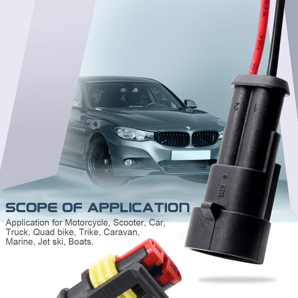 Waterproof Male Female 1.5 Tyco Amp Connector 2Pin Position Wire Auto Automotive Electrical Connector Amp Connector
