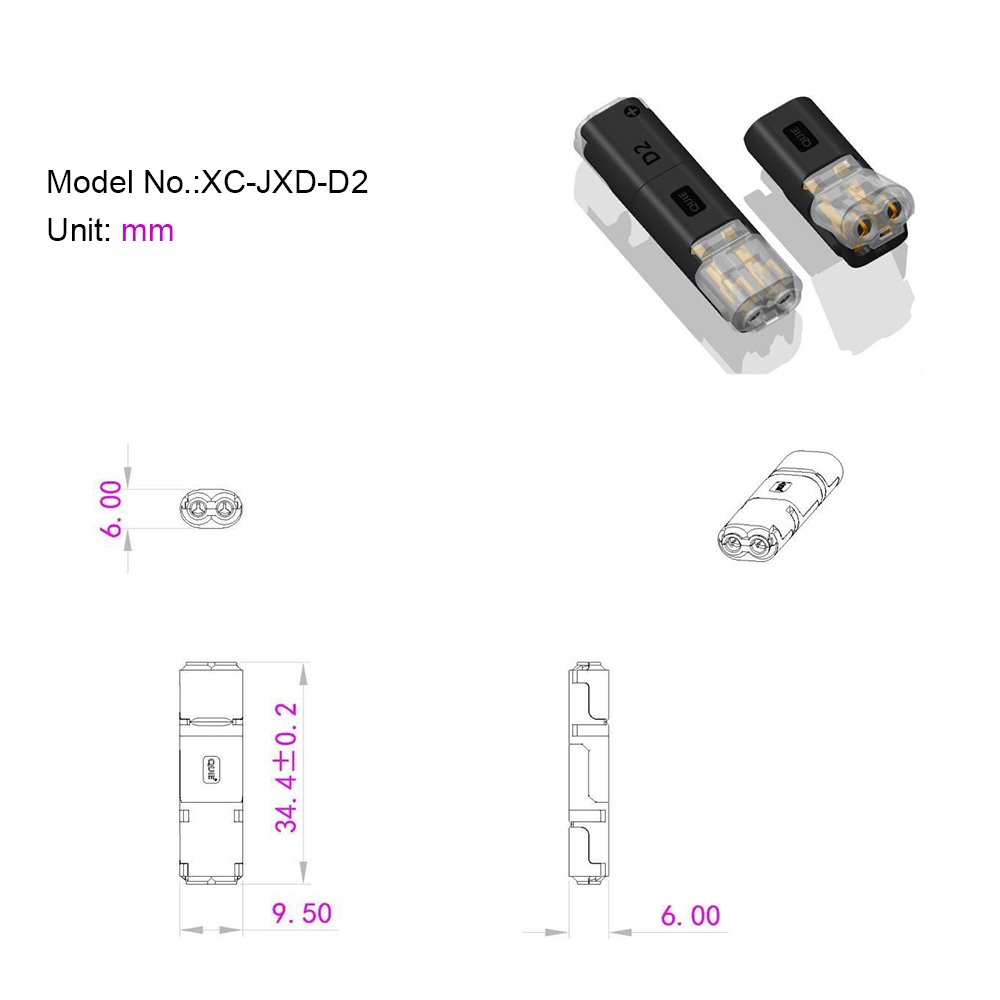 Double Wire Plug-in Connector Pluggable 2 Pin 2 Way LED wire connector clip Fast Connect Low Voltage Wire Connectors For Car GPS