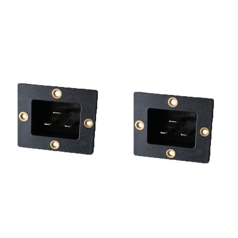 High Quality 250V 16A 20A IEC320 C20 Inlet Connectors For PDU Male Socket AC male socket with panel screw mounting hole