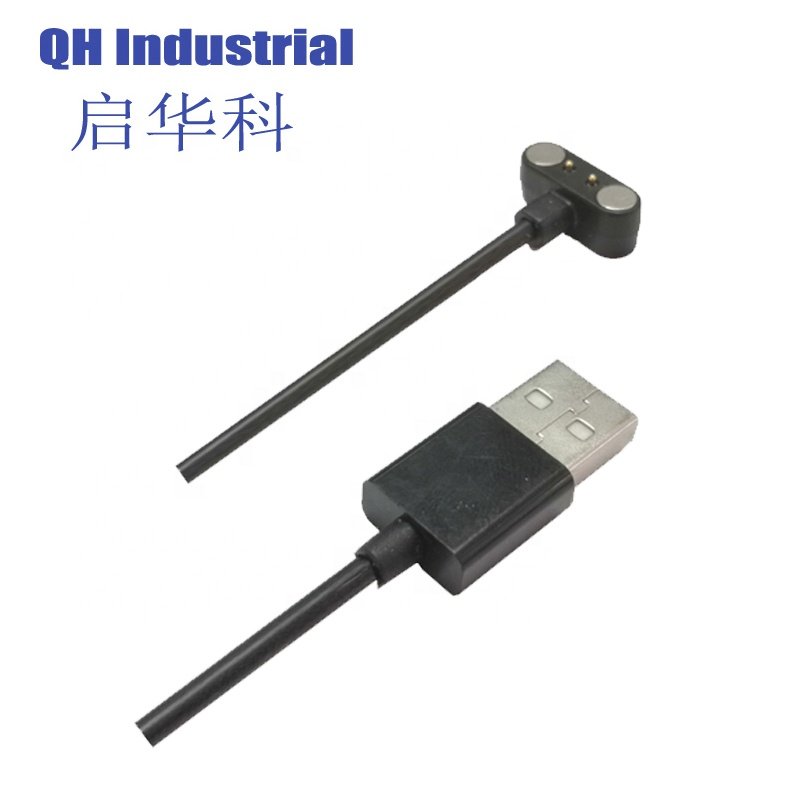 2pin Male and Female T Shape magnetic power Pogo Pin USB Cable 12V connector