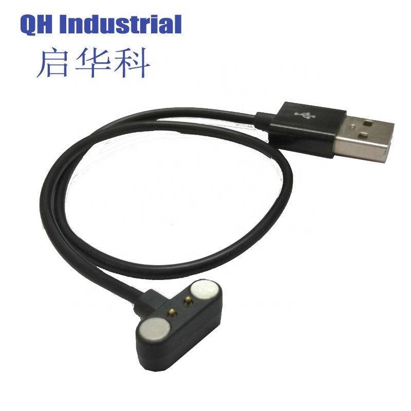 2pin Male and Female T Shape magnetic power Pogo Pin USB Cable 12V connector