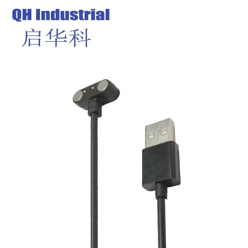 2pin Male and Female T Shape magnetic power Pogo Pin USB Cable 12V connector