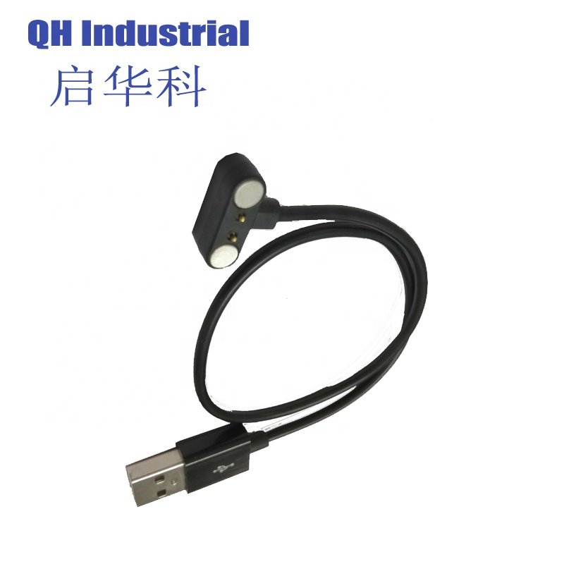 2pin Male and Female T Shape magnetic power Pogo Pin USB Cable 12V connector