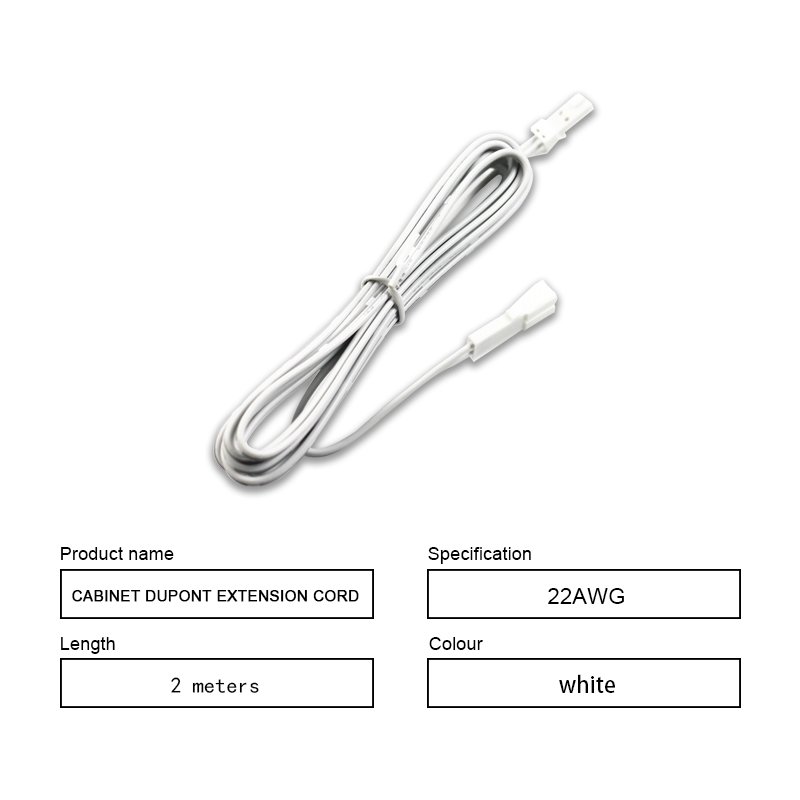 2Pin Male to Female Dupont Cable Connector 1m 2m 3m LED wardrobe Cabinet Light Extension Cord Power Application